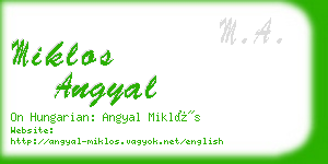 miklos angyal business card